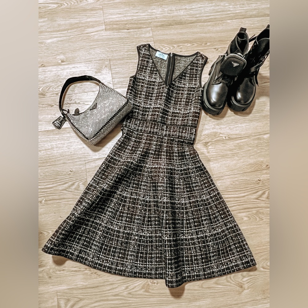 PRADA Plaid Print Knee-Length Dress